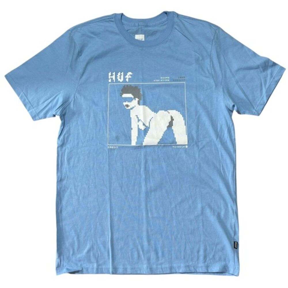 HUF Pixel Twerk Girl High Score Graphic T-Shirt Size M NWOT Retro Video Game Tee